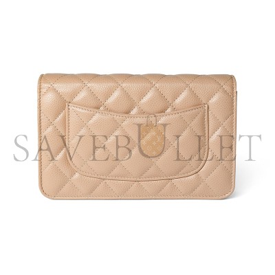 CHANEL CAVIAR QUILTED WALLET ON CHAIN WOC 1642514 (19*13*4cm)