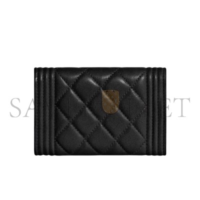 CHANEL BOY FLAP CARD HOLDER A80603 Y07659 94305 (12*7.5*2.5cm)