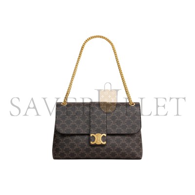 CELINE SMALL TEEN CELINE VICTOIRE BAG IN  LOGO PRINTED COWHIDE LEATHER 116592FRH.04LU (23.5*14*8cm)