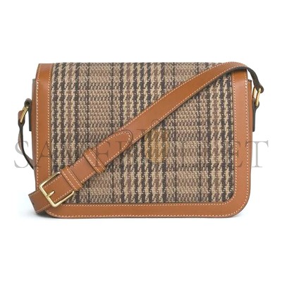 CELINE MEDIUM CLASSIQUE TRIOMPHE BAG IN FABRIC AND CALFSKIN 191242CXX.19RT (22.5*16.5*7.5cm)