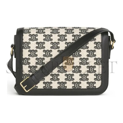 CELINE MEDIUM CLASSIQUE TRIOMPHE BAG IN FABRIC AND CALFSKIN 191242DBA.38NO (22.5*16.5*7.5cm)