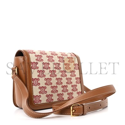 CELINE SMALL CLASSIQUE TRIOMPHE BAG IN FABRIC AND CALFSKIN 188882DBA.38NU (18.5*14*6cm)