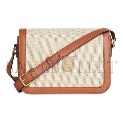 CELINE MEDIUM TEEN TRIOMPHE BAG IN TEXTILE AND CALFSKIN191242BGI.04LV (22.5*16.5*7.5cm)