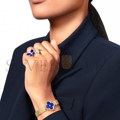VAN CLEEF ARPELS SWEET ALHAMBRA WATCH18K YELLOW GOLD, DIAMOND, LAPIS LAZULI VCARPBEG00
