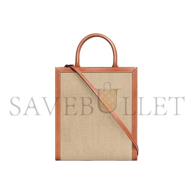 CELINE SMALL TOTE IN CABAS SULKY PRINTED FABRIC AND COWHIDE LEATHER 192082DFT.02NT (32*29*8cm)