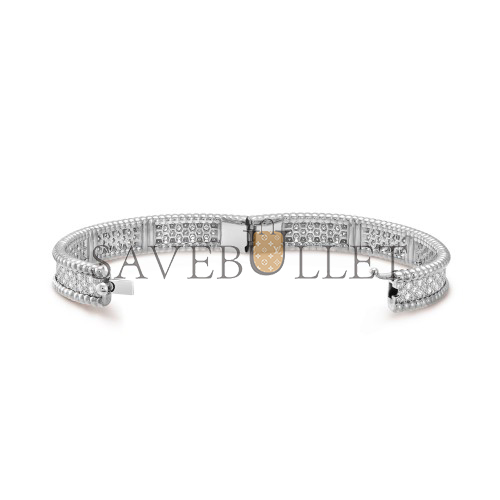 VAN CLEEF ARPELS PERLÉE DIAMONDS BRACELET, 3 ROWS, SMALL MODEL - WHITE GOLD, DIAMOND VCARO14800 VAN CLEEF ARPELS PERLÉE DIAMONDS BRACELET, 3 ROWS, SMALL MODEL - WHITE GOLD, DIAMOND VCARO14800