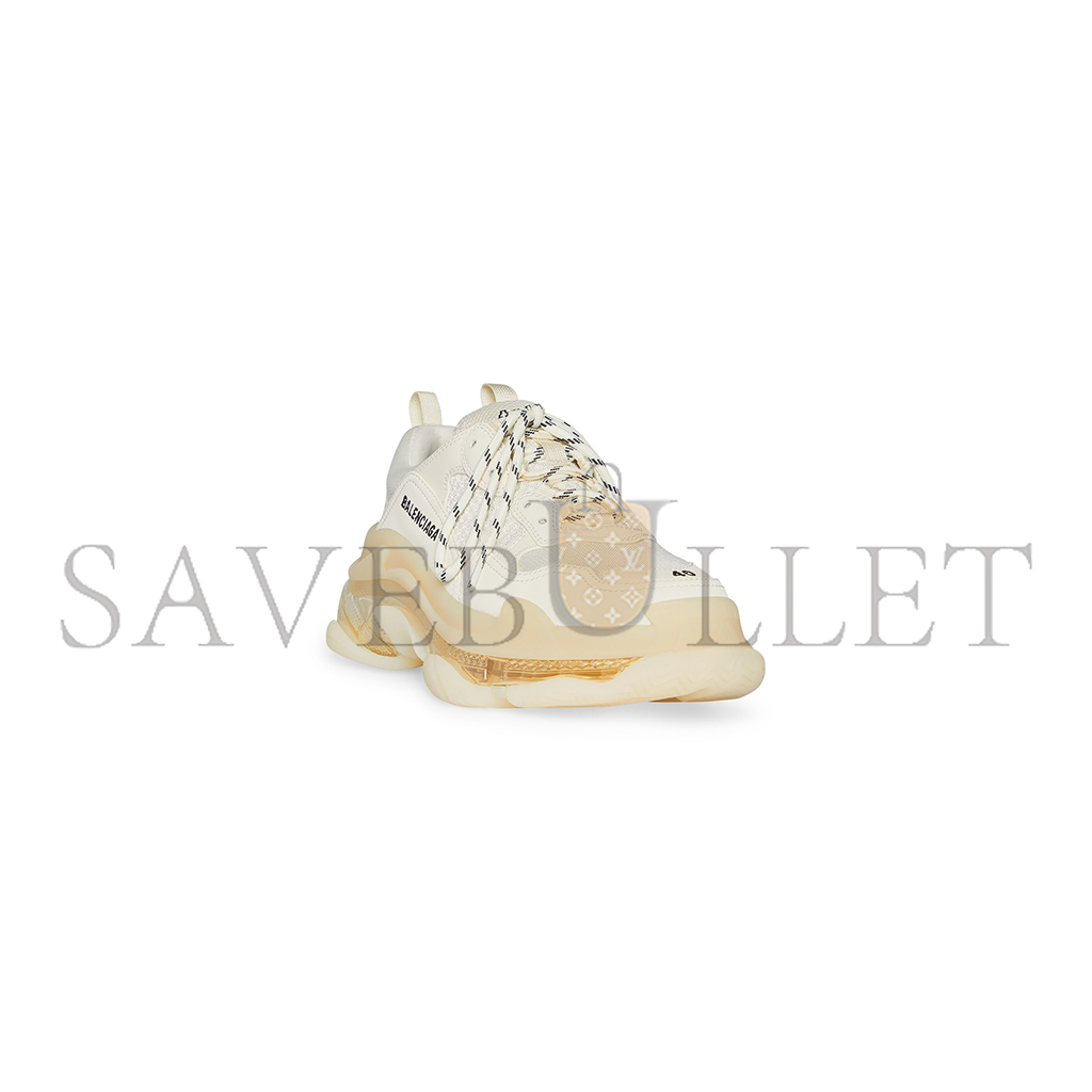 BALENCIAGA WOMEN'S TRIPLE S CLEAR SOLE SNEAKER IN BEIGE 544351W2GA19100 BALENCIAGA WOMEN'S TRIPLE S CLEAR SOLE SNEAKER IN BEIGE 544351W2GA19100