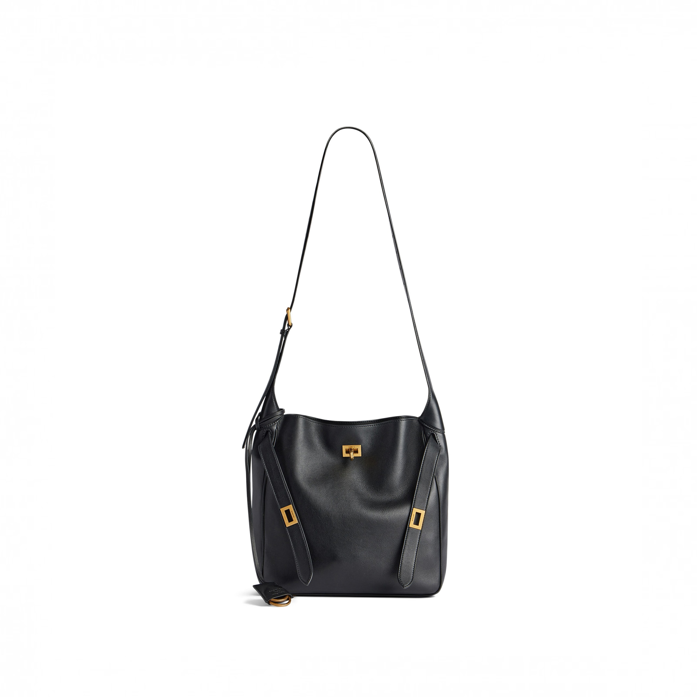 BALENCIAGA BEL AIR SMALL HOBO BAG IN BLACK SMOOTH CALFSKIN, AGED-GOLD HARDWARE 8110182ABAV1000 (26.9*25.9*9.9cm) BALENCIAGA BEL AIR SMALL HOBO BAG IN BLACK SMOOTH CALFSKIN, AGED-GOLD HARDWARE 8110182ABAV1000 (26.9*25.9*9.9cm)