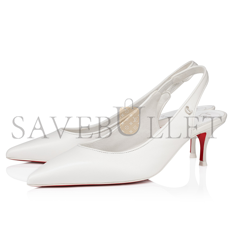 CHRISTIAN LOUBOUTIN SPORTY KATE SLING 55 MM SLING BACK PUMPS-NAPPA LEATHER-BIANCO-WOMEN 3240004W302 CHRISTIAN LOUBOUTIN SPORTY KATE SLING 55 MM SLING BACK PUMPS-NAPPA LEATHER-BIANCO-WOMEN 3240004W302