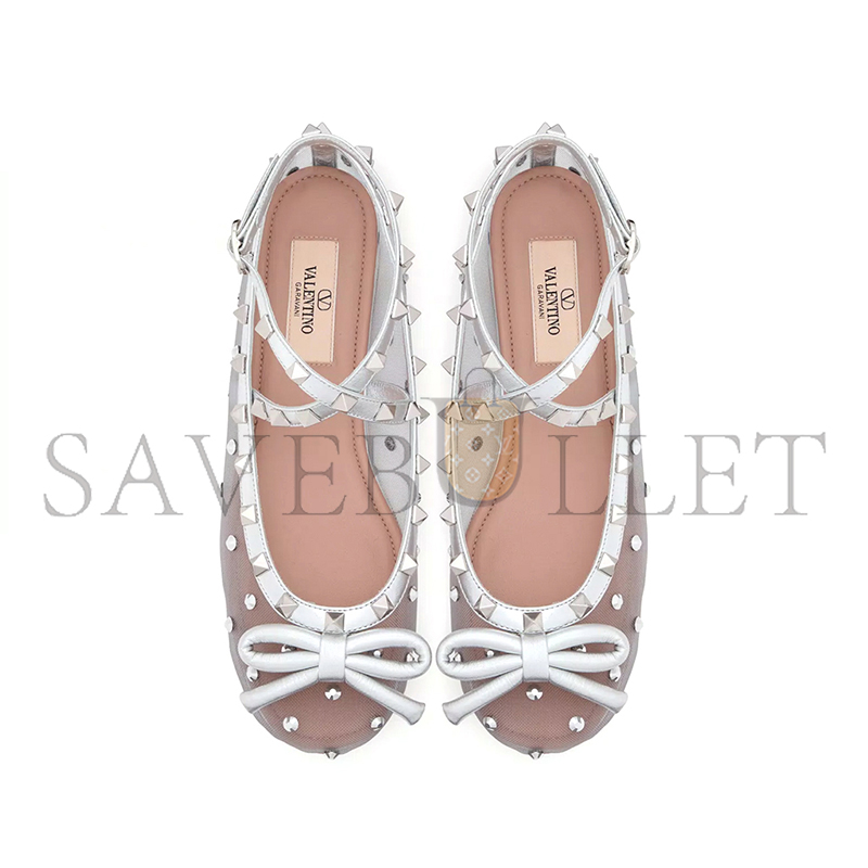 VALENTINO ROCKSTUD MESH BALLERINA WITH CRYSTALS 5W2S0HB6UQX_KSP VALENTINO ROCKSTUD MESH BALLERINA WITH CRYSTALS 5W2S0HB6UQX_KSP