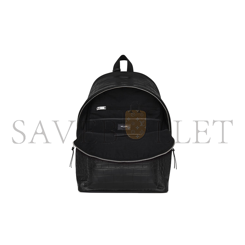 YSL CITY BACKPACK IN CROCODILE-EMBOSSED LEATHER 534967DZE2F1000 (41*31*22cm)