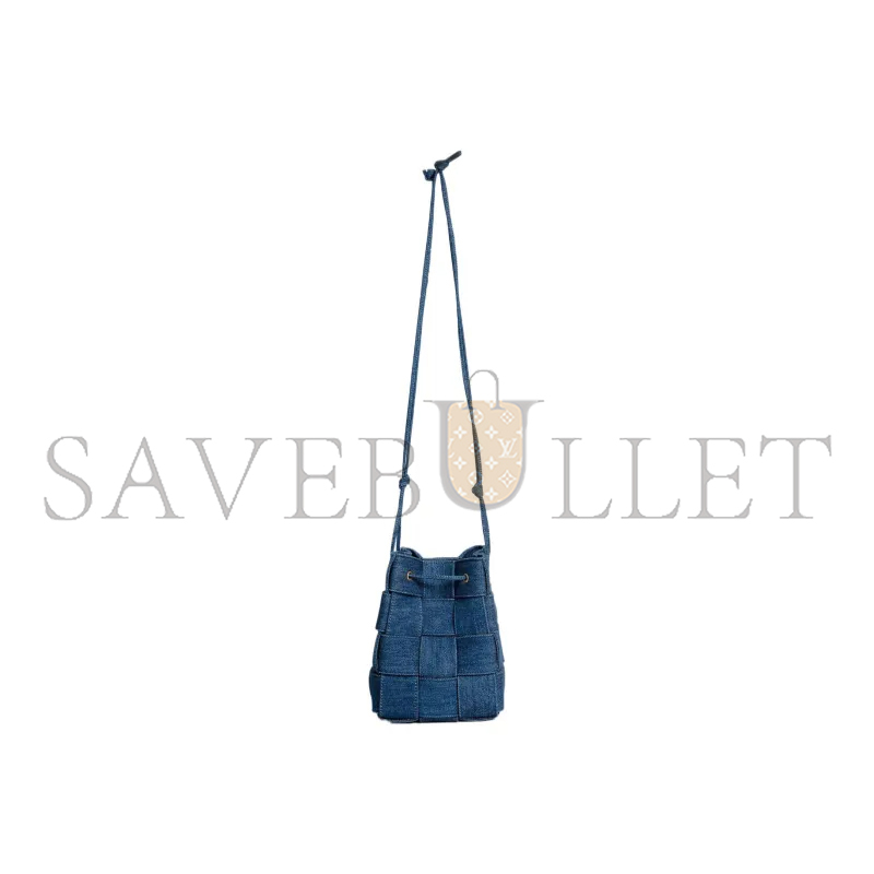 BOTTEGA VENETA CASSETTE DENIM BUCKET 743789V2ZB14019 (18*13.5*13.5cm)