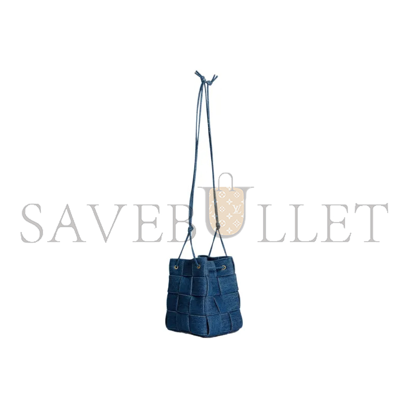 BOTTEGA VENETA CASSETTE DENIM BUCKET 743789V2ZB14019 (18*13.5*13.5cm)