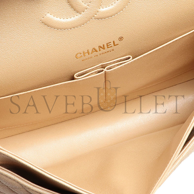 CHANEL CAVIAR QUILTED MEDIUM CLASSIC DOUBLE FLAP 1420102 (25*15*7cm)