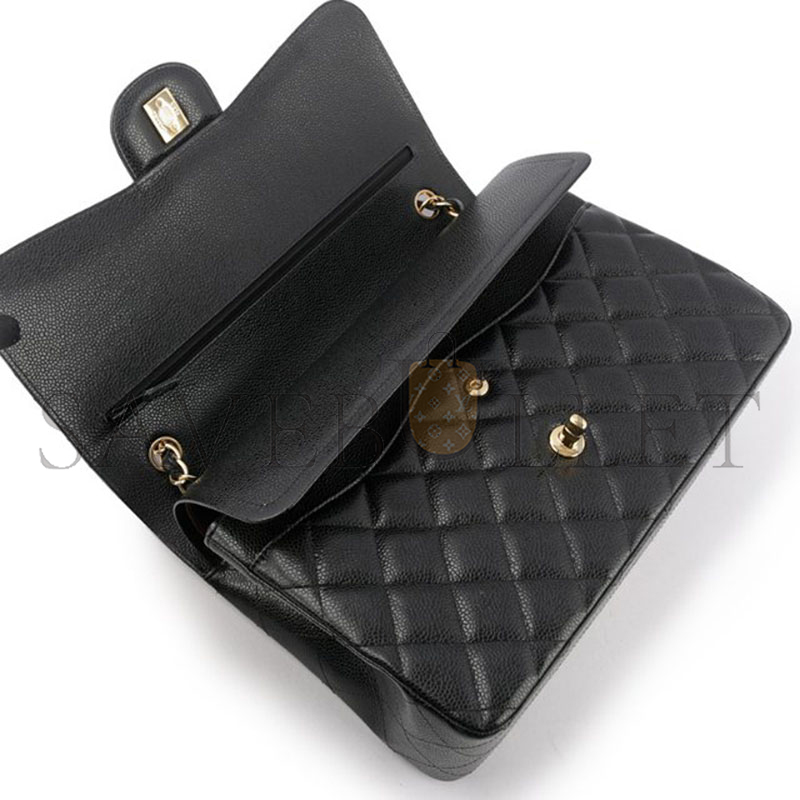 CHANEL CAVIAR QUILTED JUMBO CLASSIC DOUBLE FLAP BAG 1256173 (30*20*10cm)