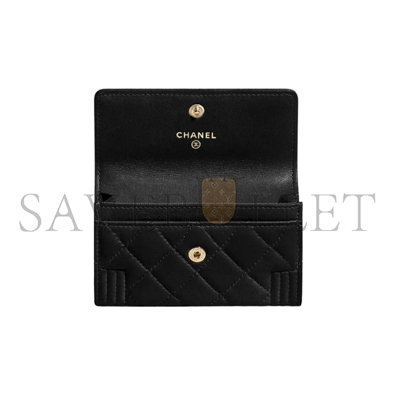 CHANEL BOY FLAP CARD HOLDER A80603 Y07659 94305 (12*7.5*2.5cm)