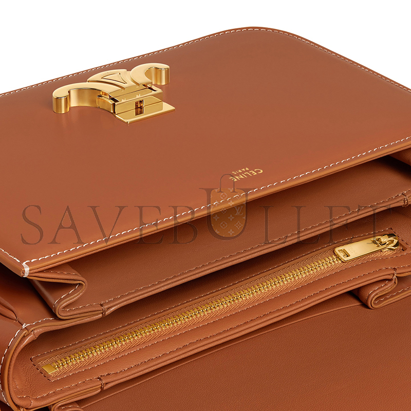 CELINE MEDIUM CLASSIQUE TRIOMPHE BAG IN NATURAL CALFSKIN 187363BFN.04LU (22.5*16.5*7.5cm)