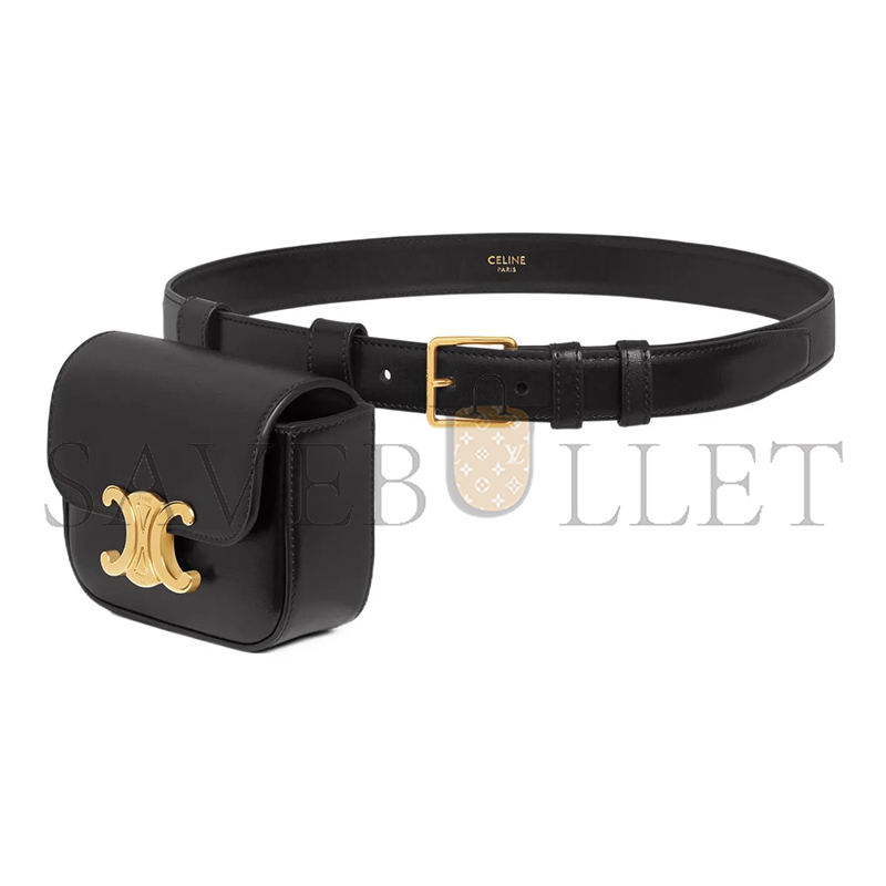 CELINE MINI BELT BAG IN TRIOMPHE  SHINY COW LEATHER 45BCN3AH2.38NO (11*8*4cm)