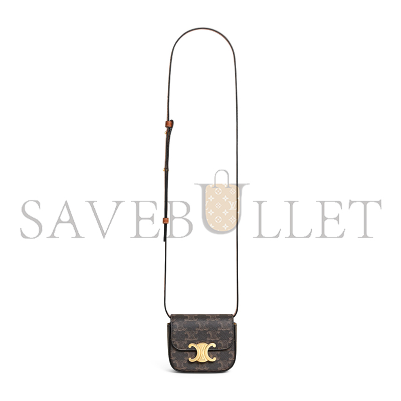 CELINE MINI CLAUDE IN TRIOMPHE CANVAS AND CALFSKIN 10I512DQB.04LU (11*8*4cm)