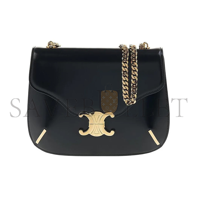 CELINE CHAIN BAG IN BESACE TRIOMPHE SHINY CALFSKIN 199273BF4.38NO (24.5*17*4cm)
