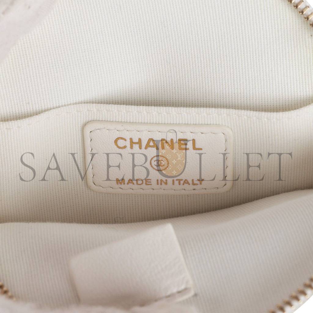 CHANEL CAMELLIA CLUTCH WITH CHAIN WHITE LAMBSKIN LIGHT GOLD HARDWARE (13*13*5cm) CHANEL CAMELLIA CLUTCH WITH CHAIN WHITE LAMBSKIN LIGHT GOLD HARDWARE (13*13*5cm)