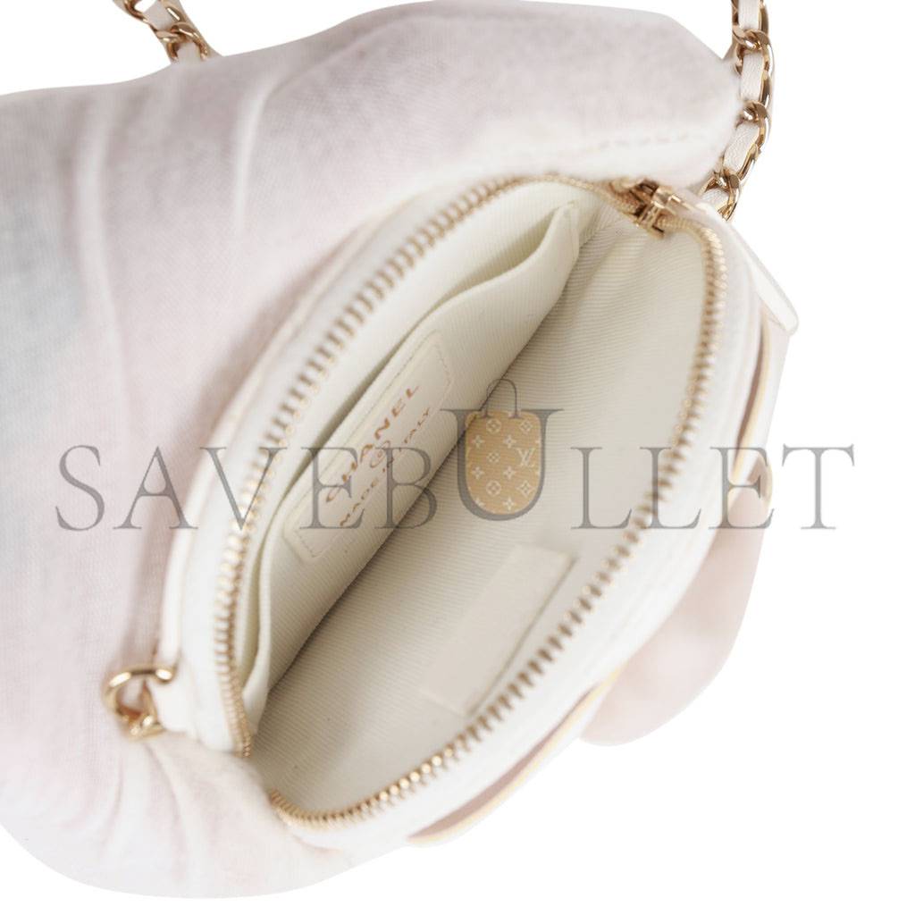 CHANEL CAMELLIA CLUTCH WITH CHAIN WHITE LAMBSKIN LIGHT GOLD HARDWARE (13*13*5cm) CHANEL CAMELLIA CLUTCH WITH CHAIN WHITE LAMBSKIN LIGHT GOLD HARDWARE (13*13*5cm)