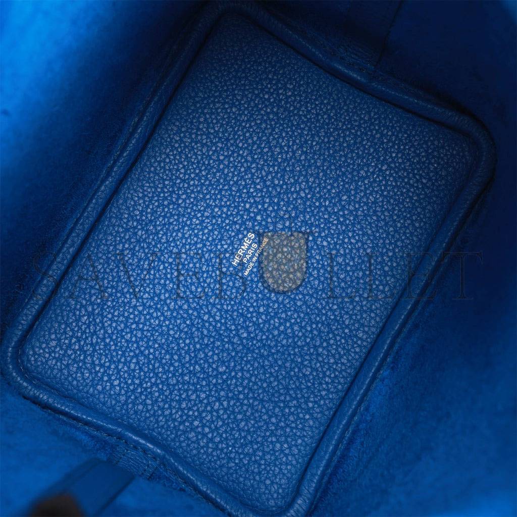 HERMES PICOTIN LOCK 18 BLEU FRANCE CLEMENCE GOLD HARDWARE (18*13*18cm) HERMES PICOTIN LOCK 18 BLEU FRANCE CLEMENCE GOLD HARDWARE (18*13*18cm)