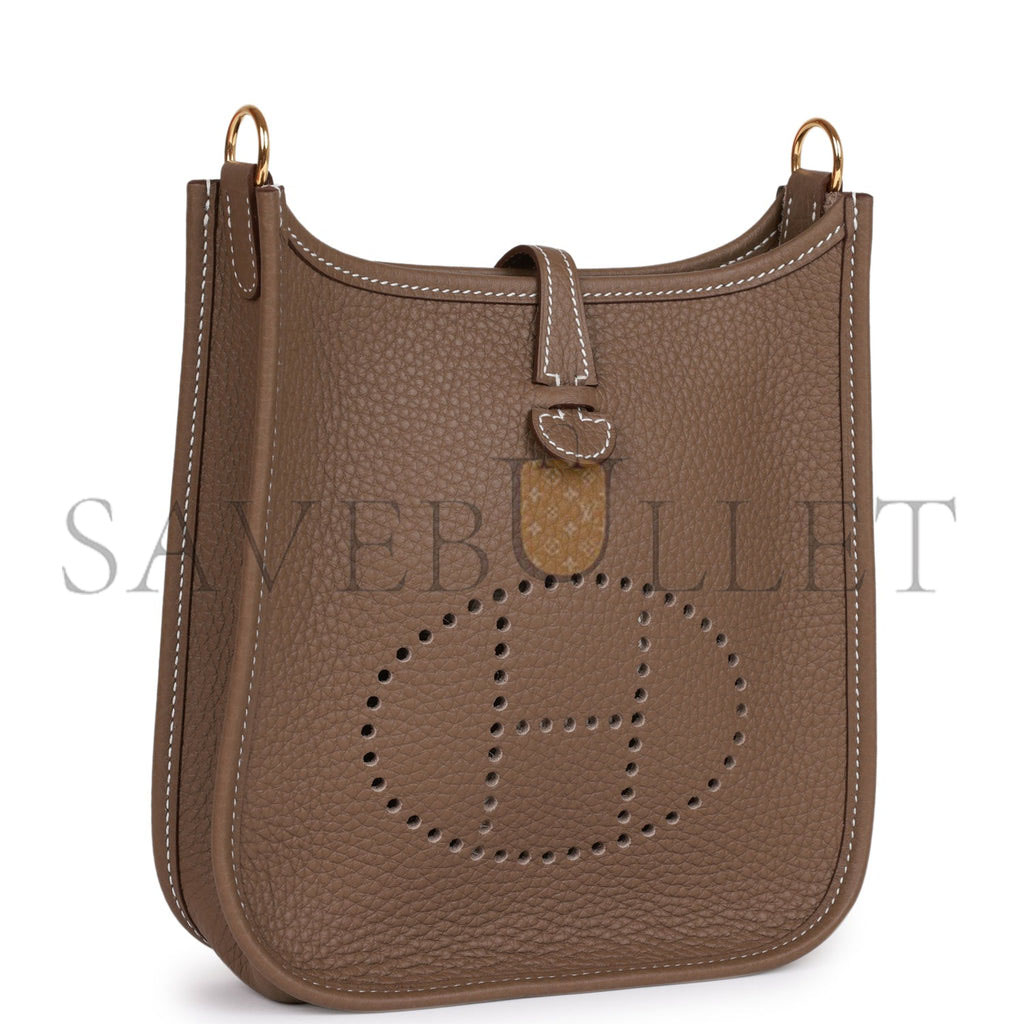 HERMES EVELYNE TPM ETOUPE CLEMENCE GOLD HARDWARE (17cm) HERMES EVELYNE TPM ETOUPE CLEMENCE GOLD HARDWARE (17cm)