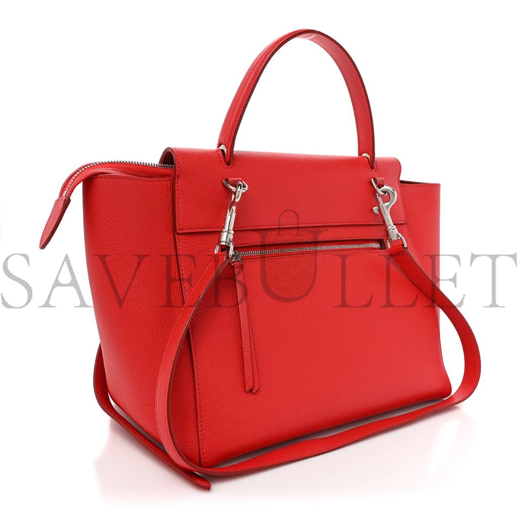 CELINE GRAINED CALFSKIN MINI BELT BAG COQUELICOT (32*30*18cm) CELINE GRAINED CALFSKIN MINI BELT BAG COQUELICOT (32*30*18cm)