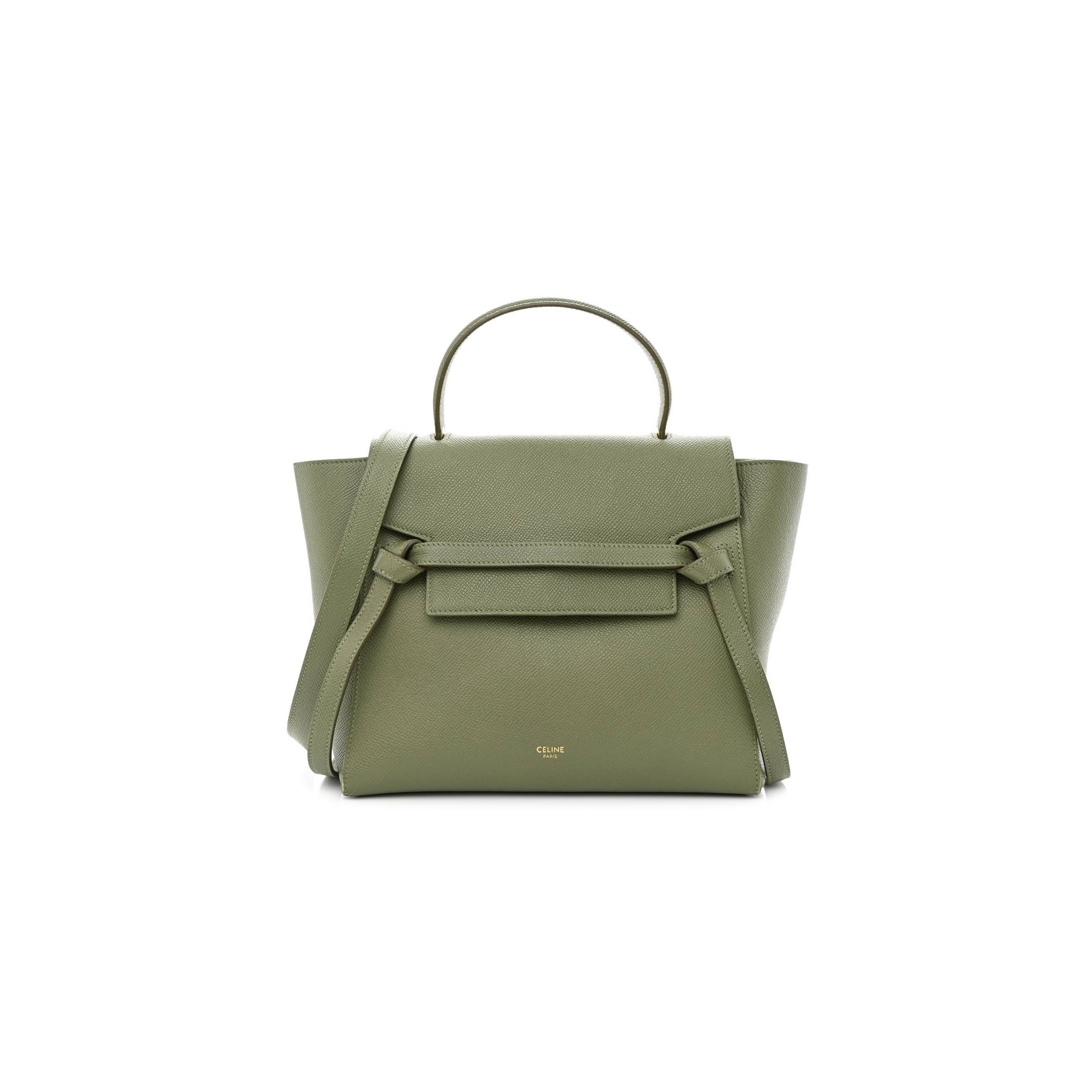 CELINE GRAINED CALFSKIN MICRO BELT BAG ARMY GREEN (23*22*13cm) CELINE GRAINED CALFSKIN MICRO BELT BAG ARMY GREEN (23*22*13cm)