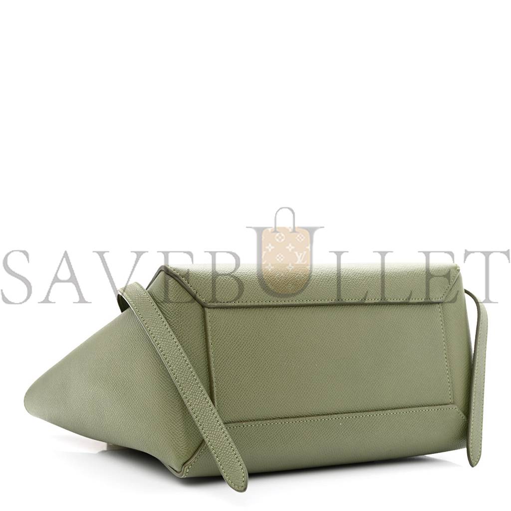 CELINE GRAINED CALFSKIN MICRO BELT BAG ARMY GREEN (23*22*13cm) CELINE GRAINED CALFSKIN MICRO BELT BAG ARMY GREEN (23*22*13cm)