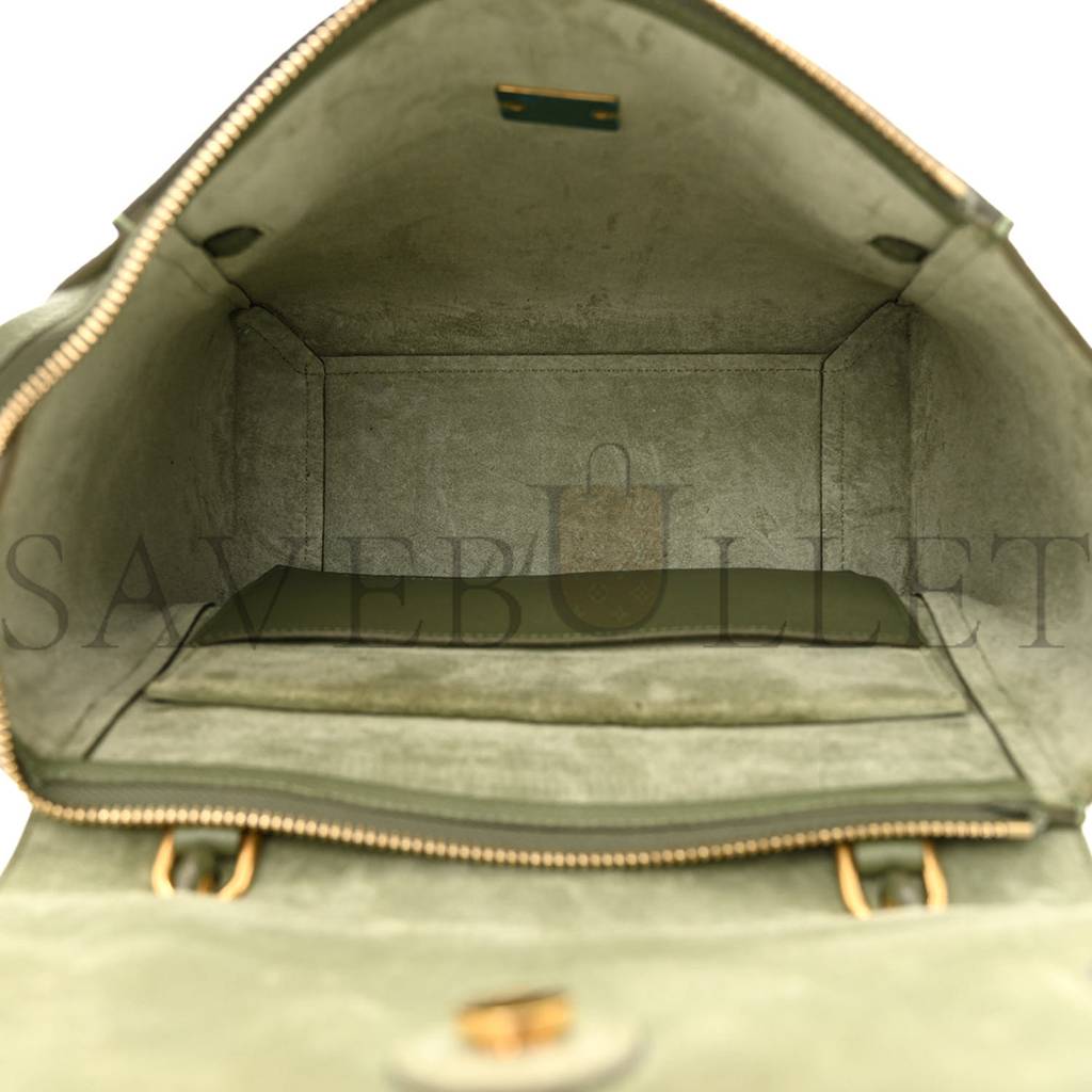 CELINE GRAINED CALFSKIN MICRO BELT BAG ARMY GREEN (23*22*13cm) CELINE GRAINED CALFSKIN MICRO BELT BAG ARMY GREEN (23*22*13cm)