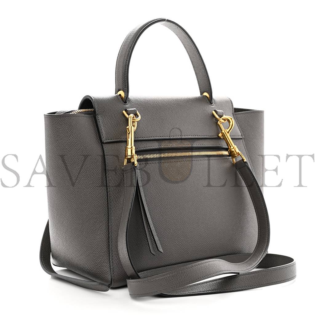 CELINE GRAINED CALFSKIN NANO BELT BAG GREY (25*24*13cm) CELINE GRAINED CALFSKIN NANO BELT BAG GREY (25*24*13cm)